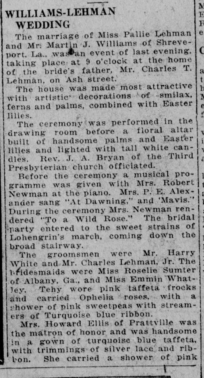 Pallie Lehman-Martin J. Williams